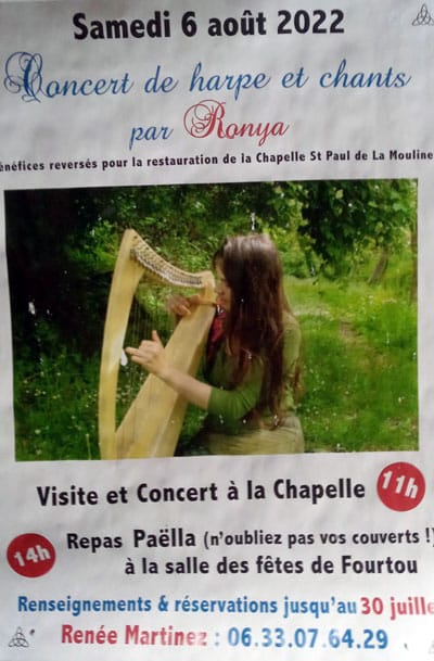 News Ronya la harpiste à Fourtou (Aude)