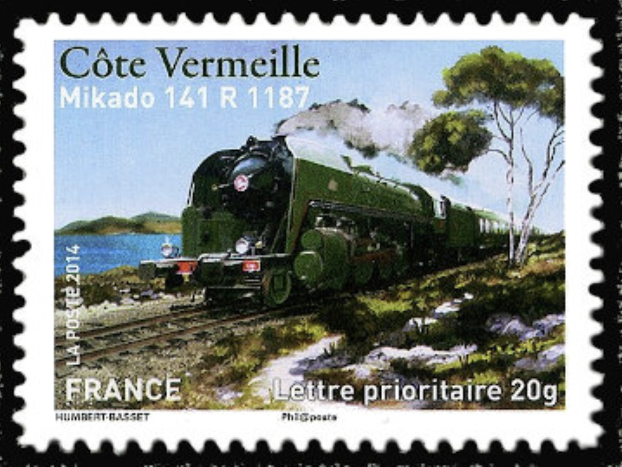 En 2014, Stéphane Humbert-Basset avait dessiné ce timbre sur la grande épopée du train de la Côté Vermeille.