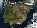 Satellite image of the Iberian Peninsula.